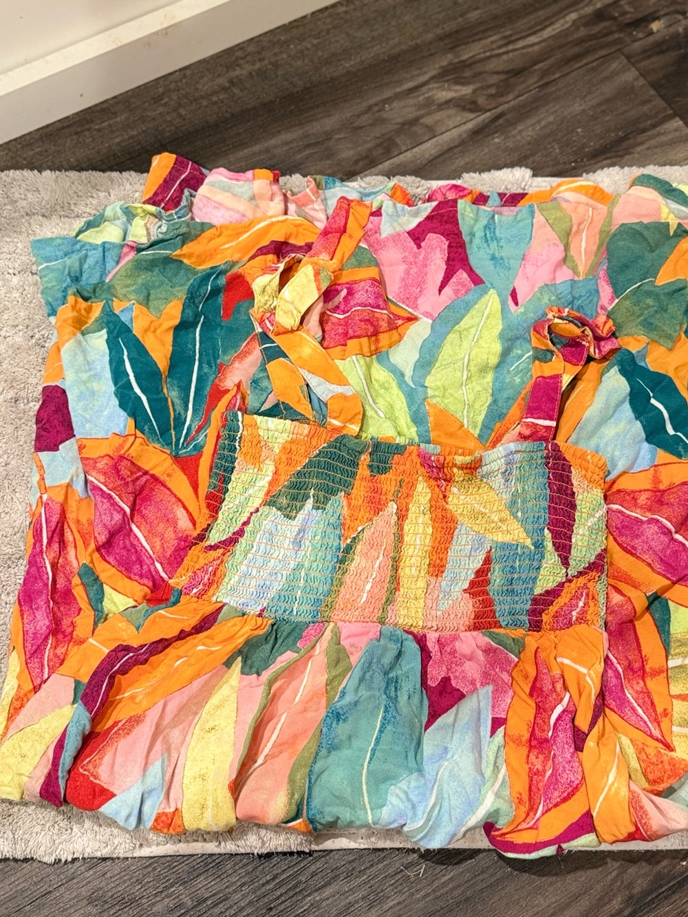 Wonder Nation Tropical Smocked Dress Girls L 10-12